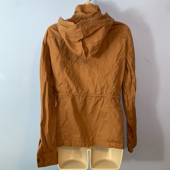 Chocolate USA hooded field utility jacket pockets cotton lightweight size large - Picture 3 of 6